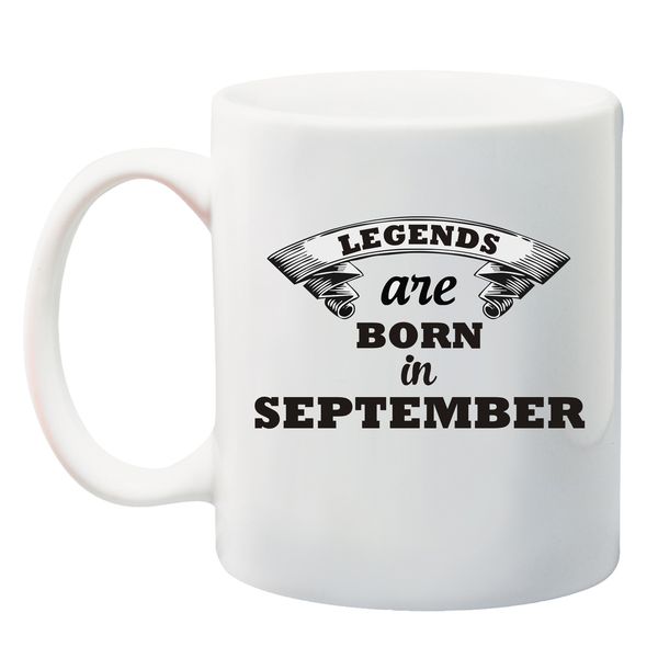 Qtees Africa Legends are Born in September Mug - White