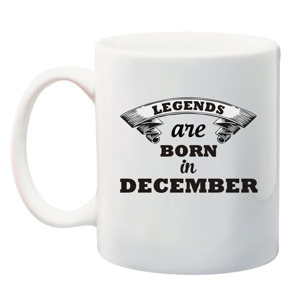 Qtees Africa Legends are Born in December Mug - White