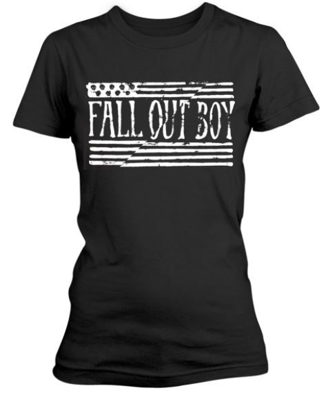 Fall Out Boy: US Flag Ladies T-Shirt (Parallel Import)