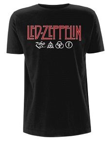 Led Zeppelin: Logo &amp; Symbols T-Shirt (Parallel Import)