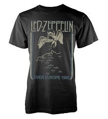 Led Zeppelin: Over Europe 1980 T-Shirt (Parallel Import)