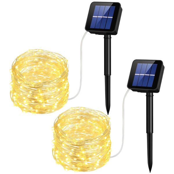 Waterproof Solar String Fairy Lights - 2 Pack