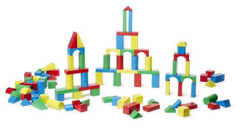 Melissa &amp; Doug Wooden Building Blocks Set (100 Blocks) - Parallel Import
