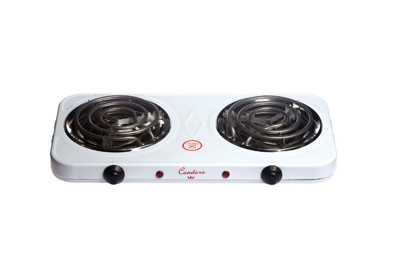 Electric 2 Plate Stove - White