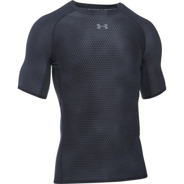Under Armour Mens Heatgear Printed Short Sleeve - Printed Black