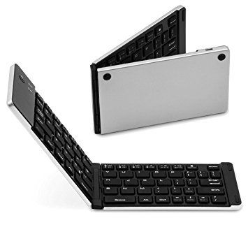 Foldable Bluetooth Keyboard for iPad, Macbook &amp; iPhone7 F66 - Silver