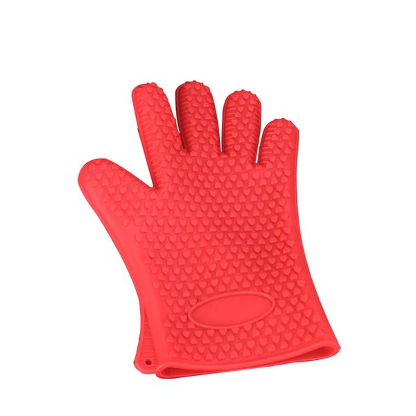Oven Silicone Heat Insulation Glove - Red (Set of 2)
