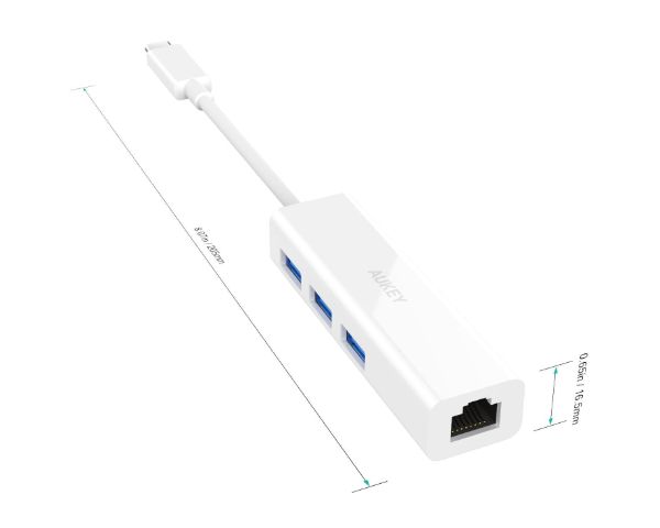 AUKEY USB-C to 3-Port USB 3.0 Hub - White