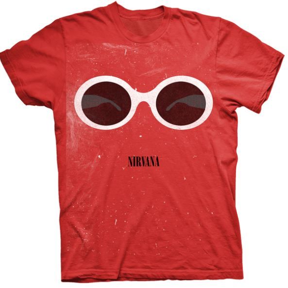 Nirvana: Red Sunglasses T-Shirt (Parallel Import)