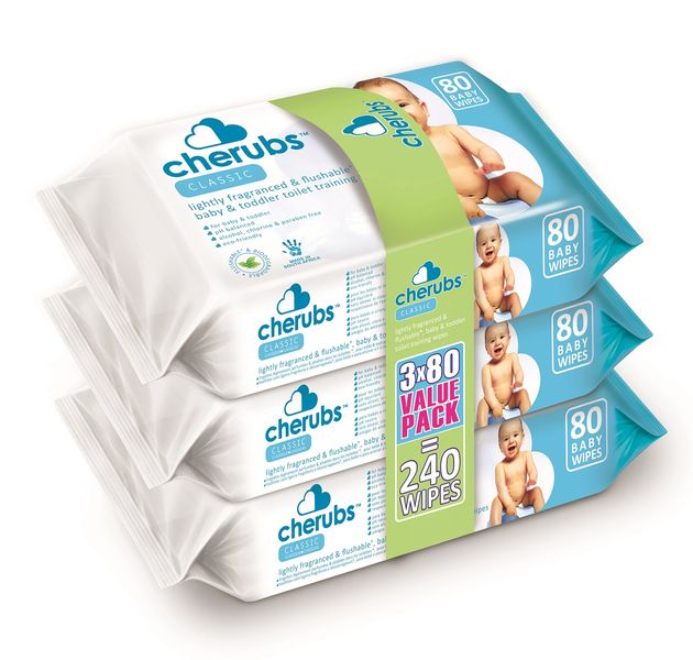 Cherubs - Classic Fragrant Toilet Training Wipes Triple Pack - 3 x 80