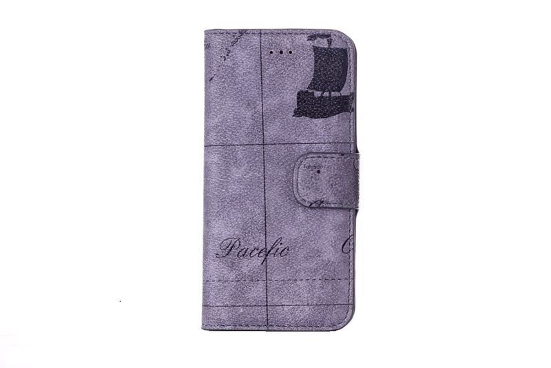 Map Design Flip PU Leather Case for Apple iPhone 7 Plus - Light brown
