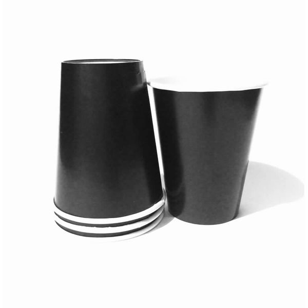 Bulk Pack of 5 Paper Cups 10 Piece - Black