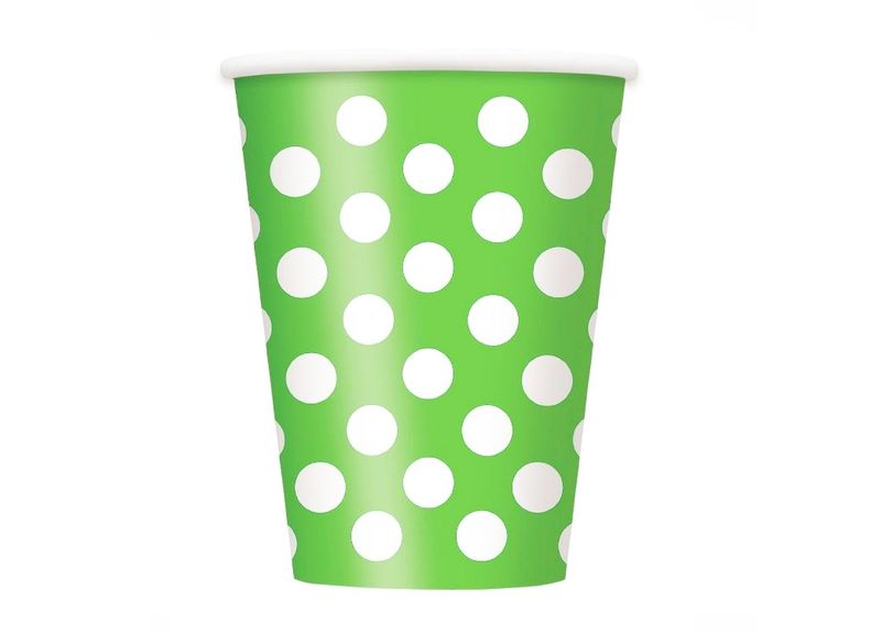 Bulk Pack of 5 Polka Dot Paper Cups 10 Piece - Light Yellow