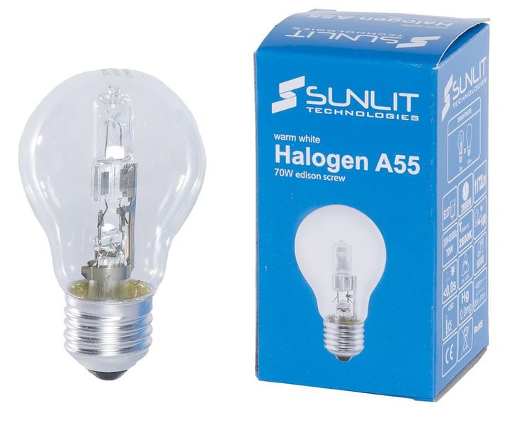 Sunlit Halogen E27 70W Light Bulb - Pack of 10