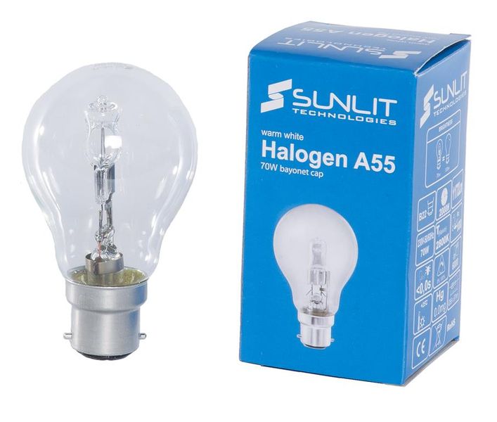 Sunlit Halogen B22 70W Light Bulb - Pack of 10
