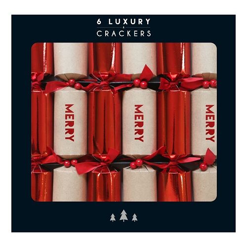 Glenart - Luxury Christmas Crackers - Red Foiled Merry
