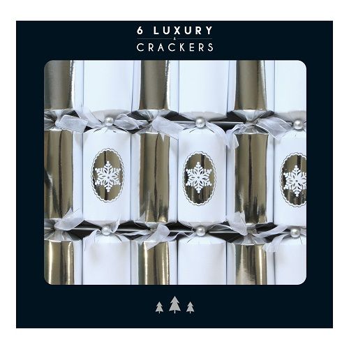 Glenart - Luxury Christmas Crackers - Silver Foiled Snowflakes