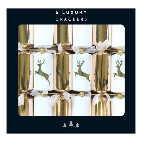 Glenart - Luxury Christmas Crackers - Gold Foiled Reindeer