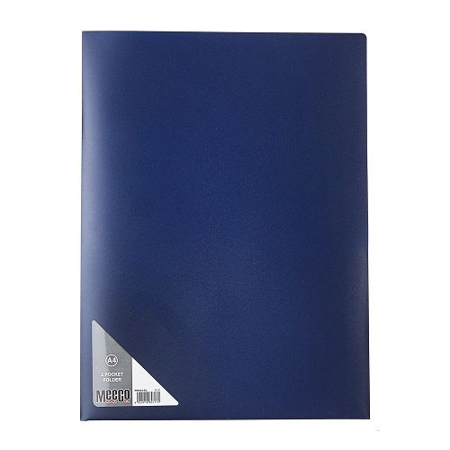 Meeco - A4 2 Pocket Folder - Blue