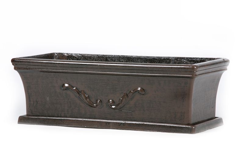 Potstory - Classic Rectangular Window Box Pot - Brown