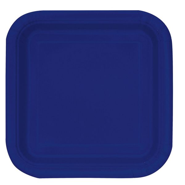 Bulk Pack of 5 Square Paper Plates - Dark Blue (10 Piece)