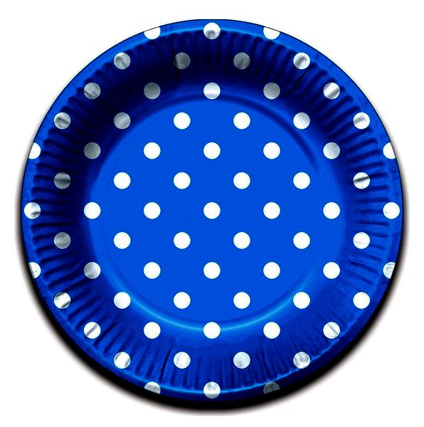Bulk Pack of 5 Polka Dot Round Paper Plates - Dark Green (10 Piece)