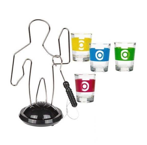 Buzz Wire Drinking Game with 4 Shot Glasses