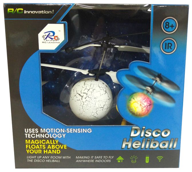 Disco Heli Ball (15cm) with Battery &amp; USB Charger - White