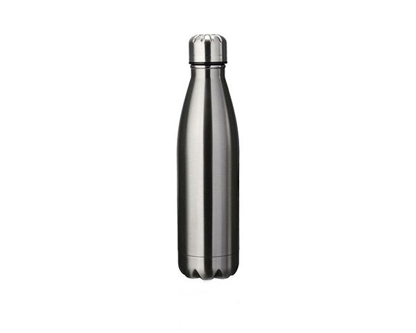 Fleek 0.5L Sports Water Bottle Stainless Steel Vacuum Cap - Silver