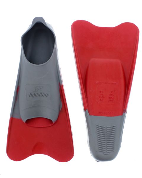Aqualine Training Fins - Grey/Red (Size: 7-8)