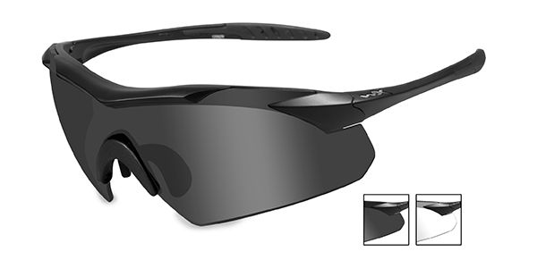 Wiley X Vapor Multi Lens Glasses with Matte Black Frame (2 Lenses)