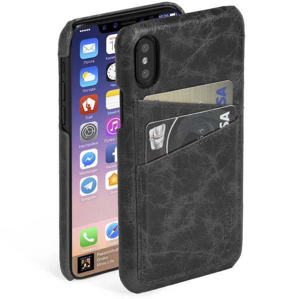 Krusell Tumba 2 Card Cover the Apple iPhone XÂ - Black Marble