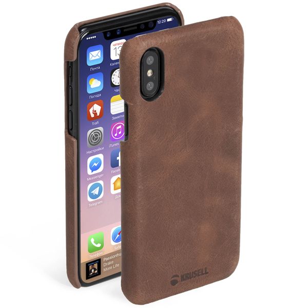 Krusell Sunne Cover for Apple iPhone X - Vintage Cognac