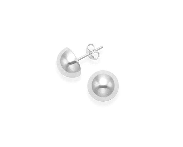 Genuine 925 Sterling Silver 10mm Half Dome Stud