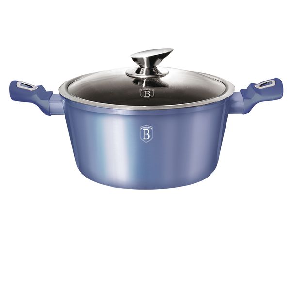 Berlinger Haus Marble Coating Casserole with Lid 20cm - Royal Blue Edition