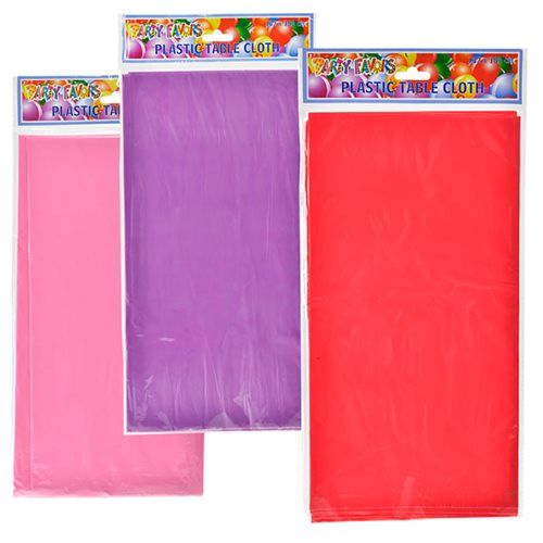 Bulk Pack x3 Party Table Cloth 132x183cm - Assorted Colours for Girls
