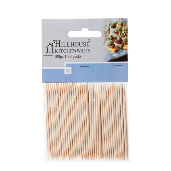 Hillhouse Bulk Pack x20 Party Wooden Toothpicks - 100 Piece