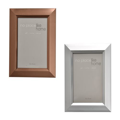 Bulk Pack x6 Plastic Picture Frame - Silver &amp; Bronze (10x15cm)