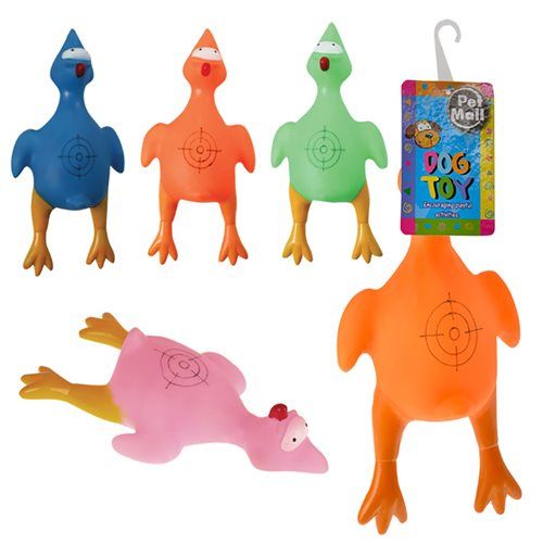 Bulk Pack x4 Puppy Pet Toy Vinyl Chicken - 25cm