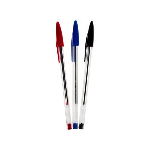 Bulk Pack x15 3 Piece Ball Point Pen - Red, Black &amp; Blue