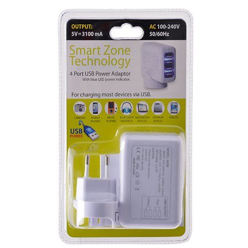 Bulk Pack x2 USB Power Adaptor 4 Port 240V