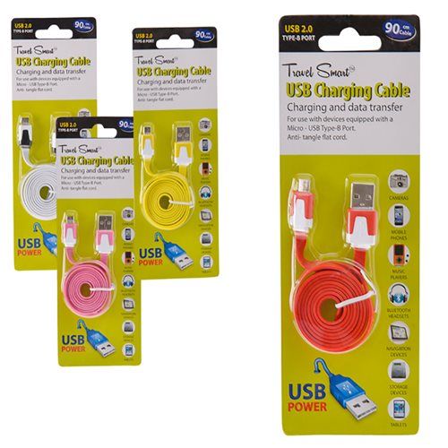 Bulk Pack x8 Android Flat USB Cable Charger