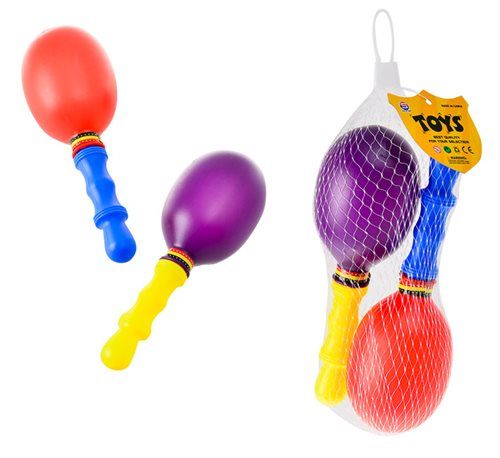 Bulk Pack x12 Musical Percussion Maracas Plastic - 2 Pack