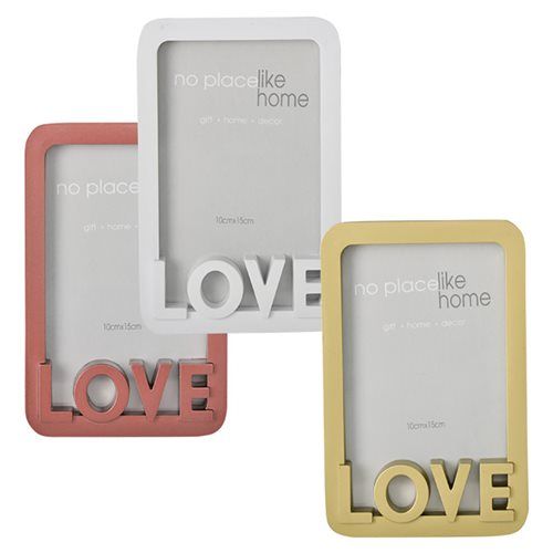 Bulk Pack x3 Plastic Picture Frame with Love Words - 10x15cm
