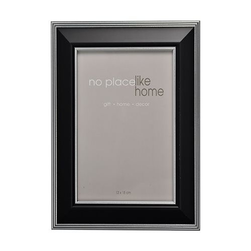 Bulk Pack x5 Plastic Picture Frame with Black &amp; Silver Edge - 13x18
