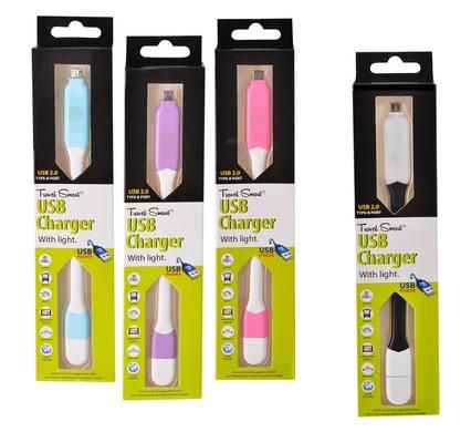 Bulk Pack x10 Android USB Charger with LED Light
