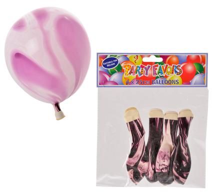 Bulk Pack x15 Helium Balloons - Marbled Purple (4 Pack)