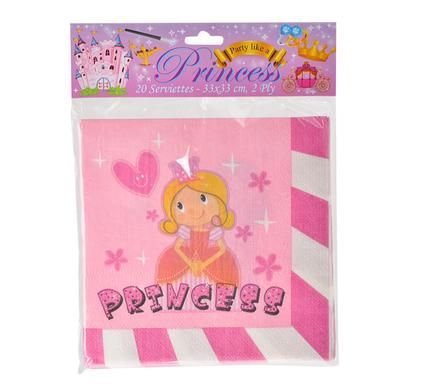 Bulk Pack x8 Party Serviettes - Princess (20 Pack)