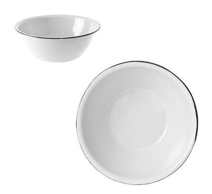 Bulk Pack x6 Enamel Mixing Cash Bowl - White (20cm)