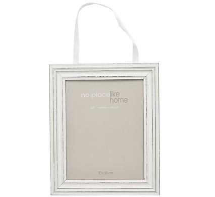 Bulk Pack x2 White Stressed Wooden Picture Frame - 20x25cm